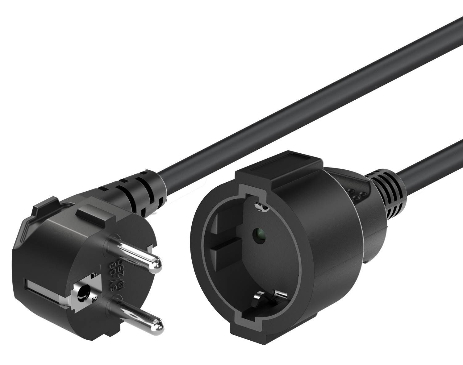 Goobay 93094 Verlängerungskabel mit Schutzkontaktstecker 250V Schutzkontakt 5 Meter Stromkabel Verlängerung Schwarz 5m-0