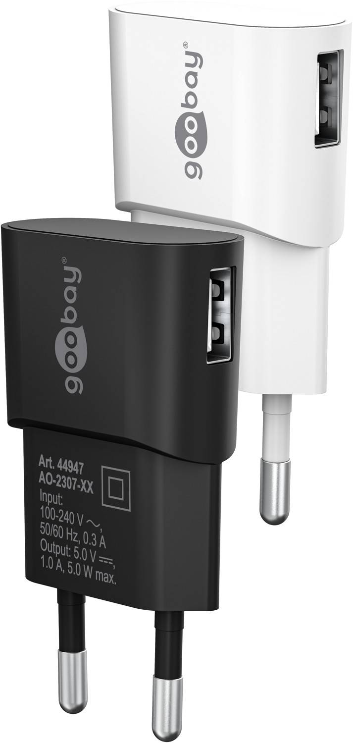 Goobay 44947 USB-A Netzteil 5W / Universal Ladegerät Apple Samsung Huawei / USB A Adapter / 1 Port Ladestecker / Schwarz-0