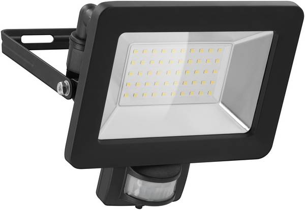 Goobay 53883 LED Außenstrahler Bewegungsmelder 50W / PIR Sensor / 4250lm Neutralweiß Scheinwerfer Außenleuchte / Schwarz