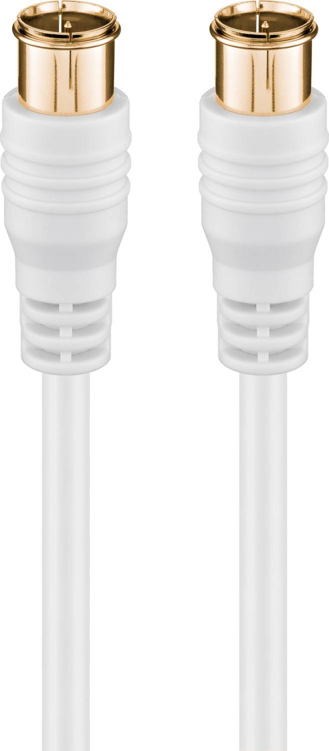 Goobay 62743 Antennenkabel F Stecker Quick SAT Kabel 80 dB Koaxialkabel Satellitenkabel Fernsehkabel / Weiß / 1,5m-0