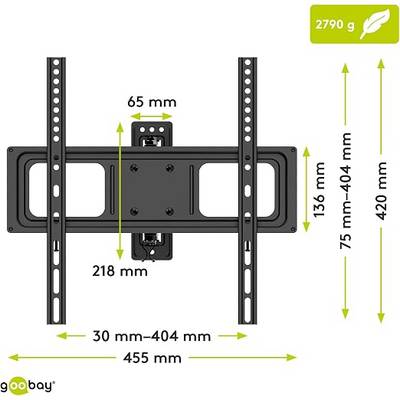 Goobay TV-Wandhalterung Basic FULLMOTION 81 cm (32") - 140 cm (55") neigbar & schwenkbar, VESA 400x400, 35 kg-2