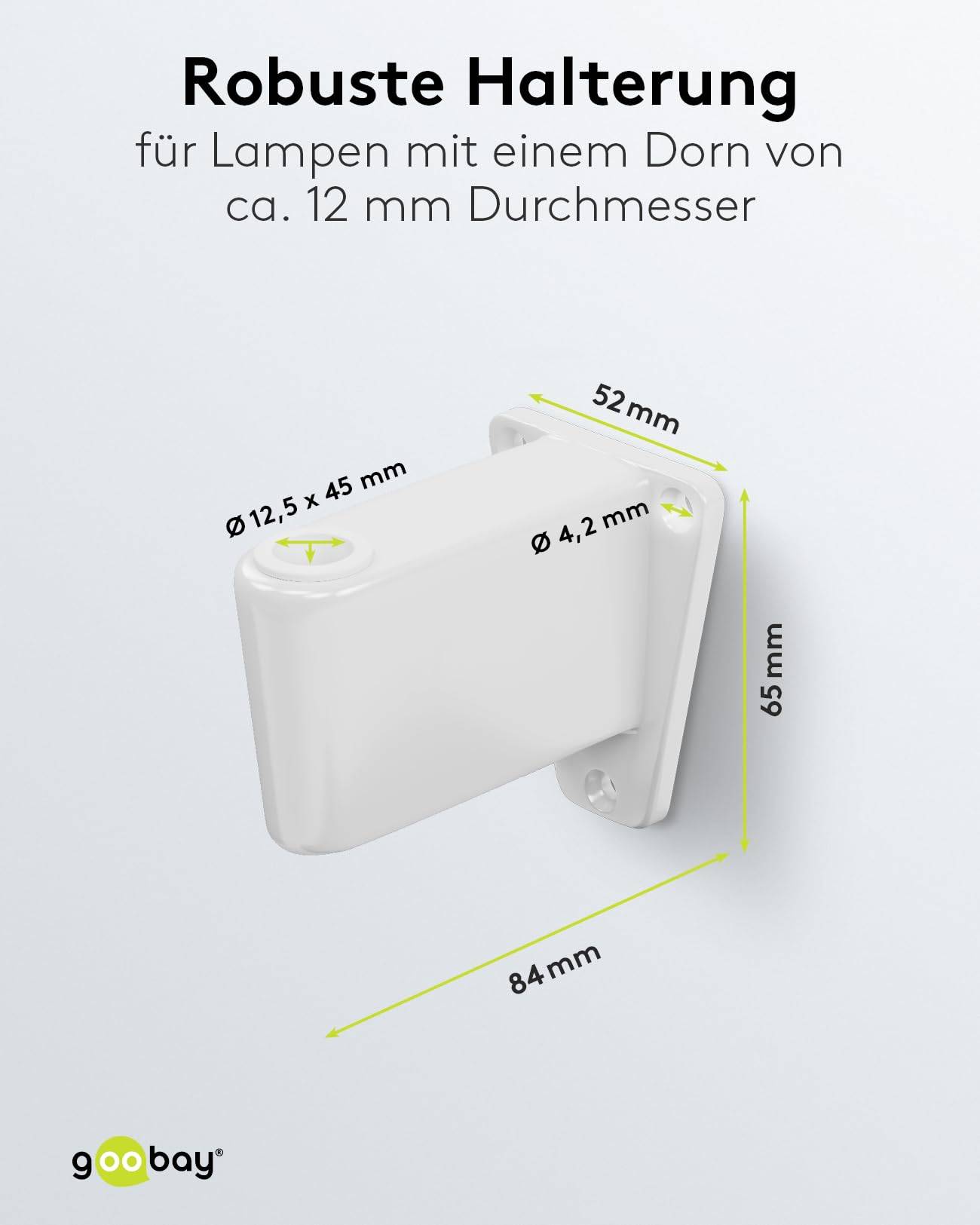 Goobay 55771 Wandhalterung für LED Lupenleuchte mit Gelenkarm zur Wandmontage von Lupenlampen Lupe Befestigung Weiß-2