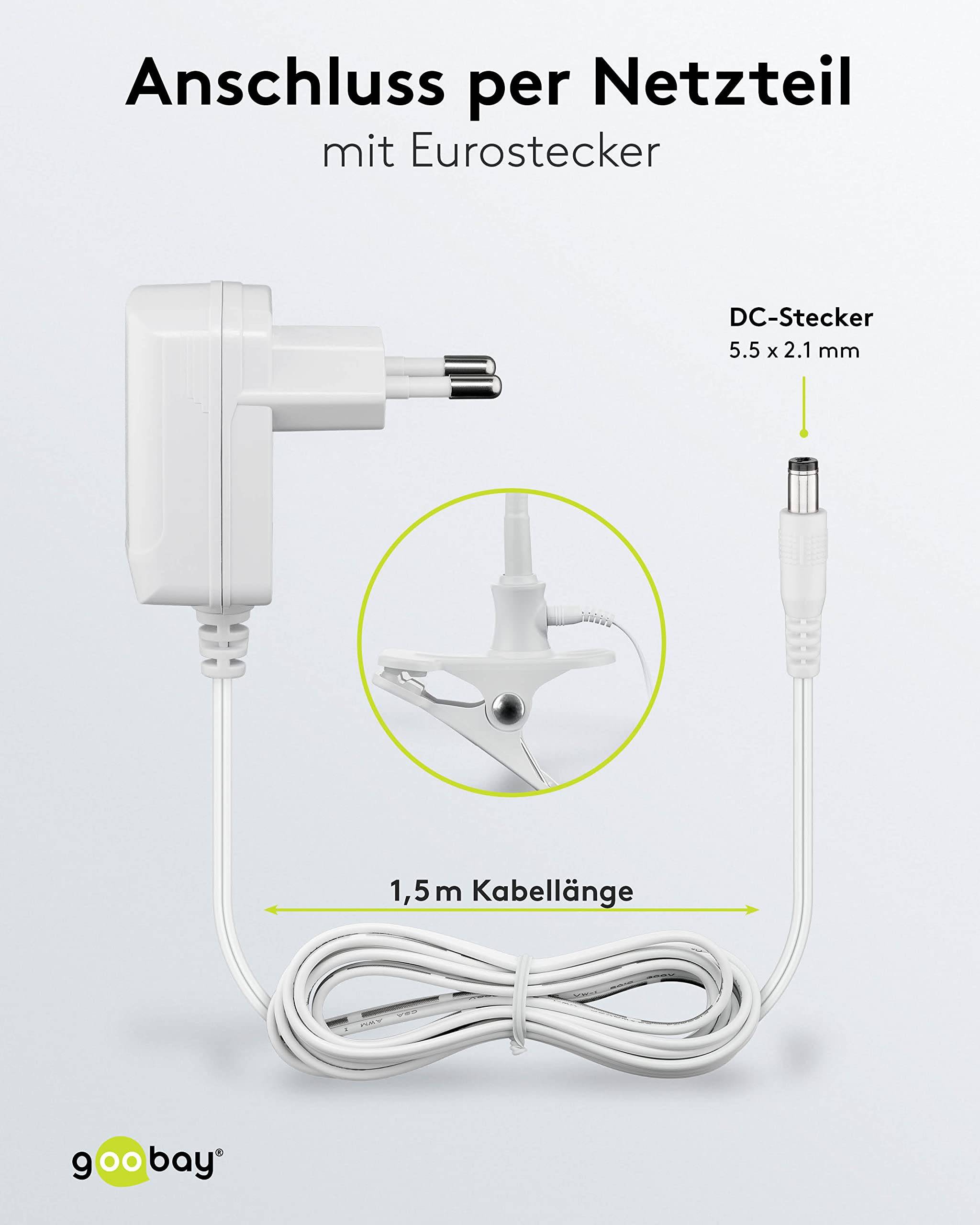 Goobay 60365 LED Lupenleuchte Tischklemme Ø 100mm Echtglas Linse 3 Dioptrien Lupe mit Licht Lupenlampe Tischlupe Weiß-3