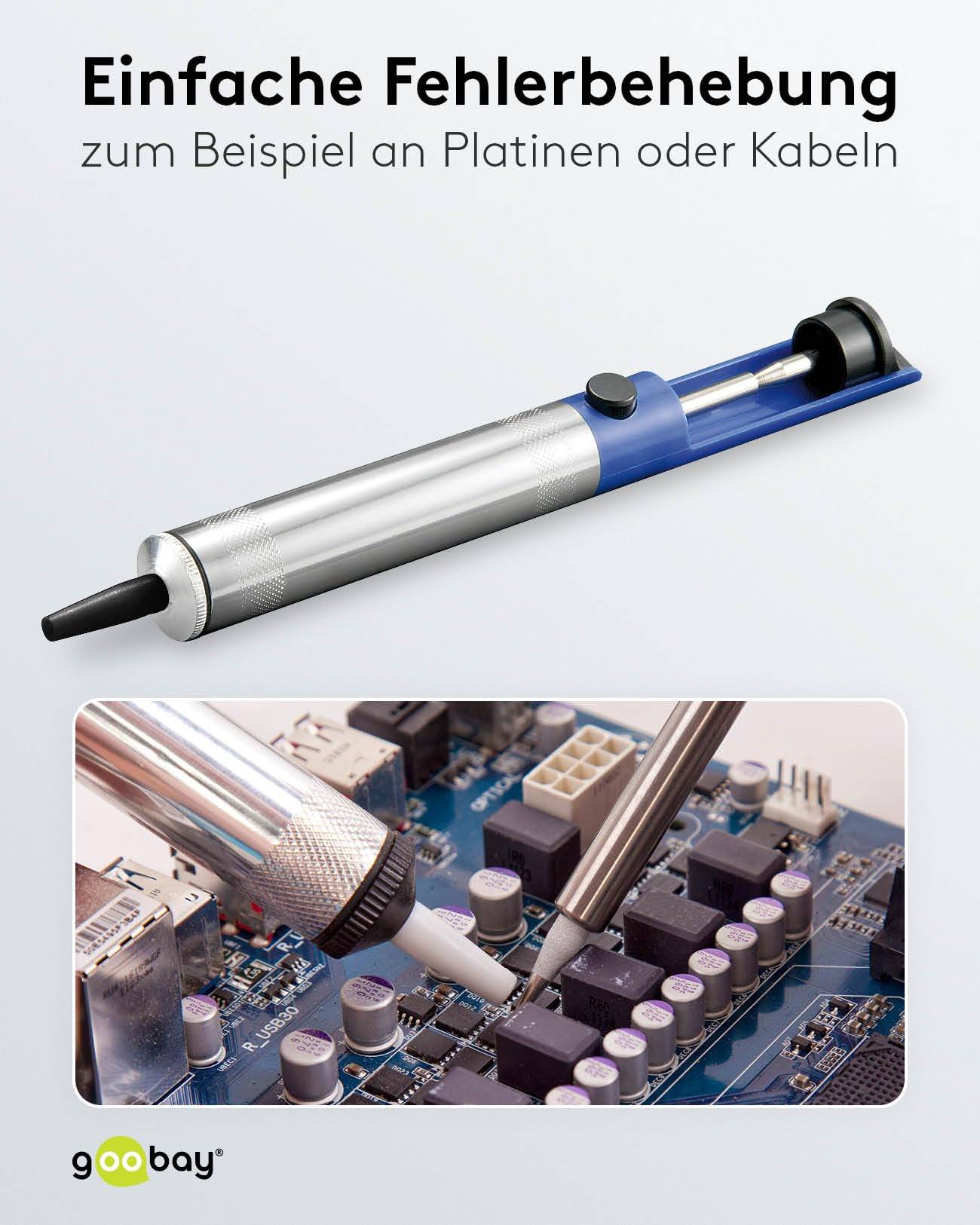 Goobay 51204 Entlötpumpe zum Entlöten & Lötabsaugung antistatische Lötpumpe Entlötsaugpumpe als Lötzinn Entferner Pumpe-5