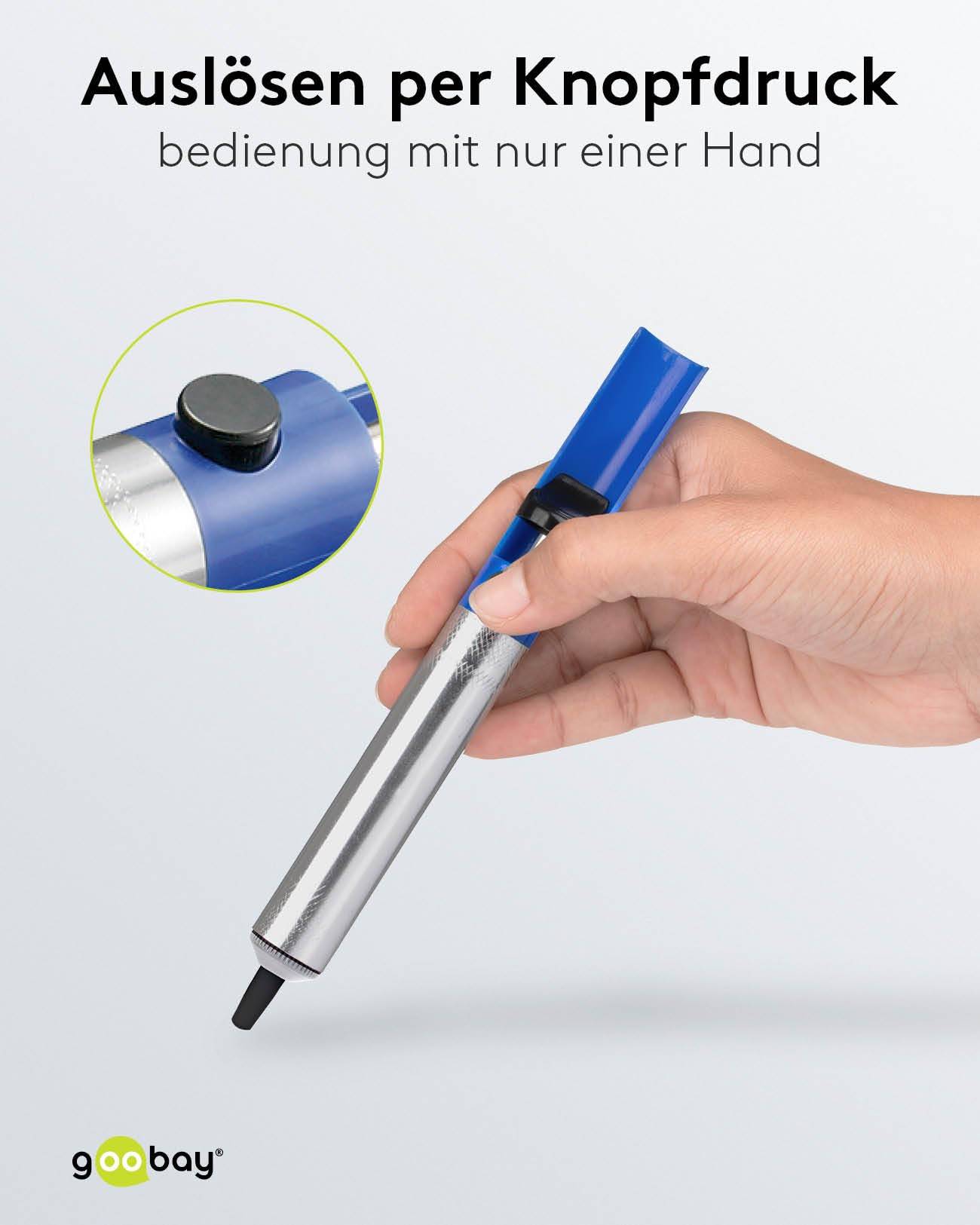 Goobay 51204 Entlötpumpe zum Entlöten & Lötabsaugung antistatische Lötpumpe Entlötsaugpumpe als Lötzinn Entferner Pumpe-3