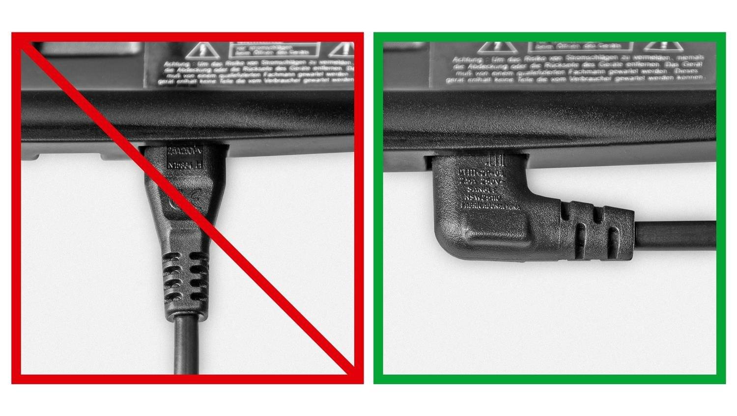 Goobay 97347 Netzkabel 90 Grad abgewinkelt / Eurostecker & C7 Buchse / Universell Stromkabel Eurokabel / Weiß / 1m-1