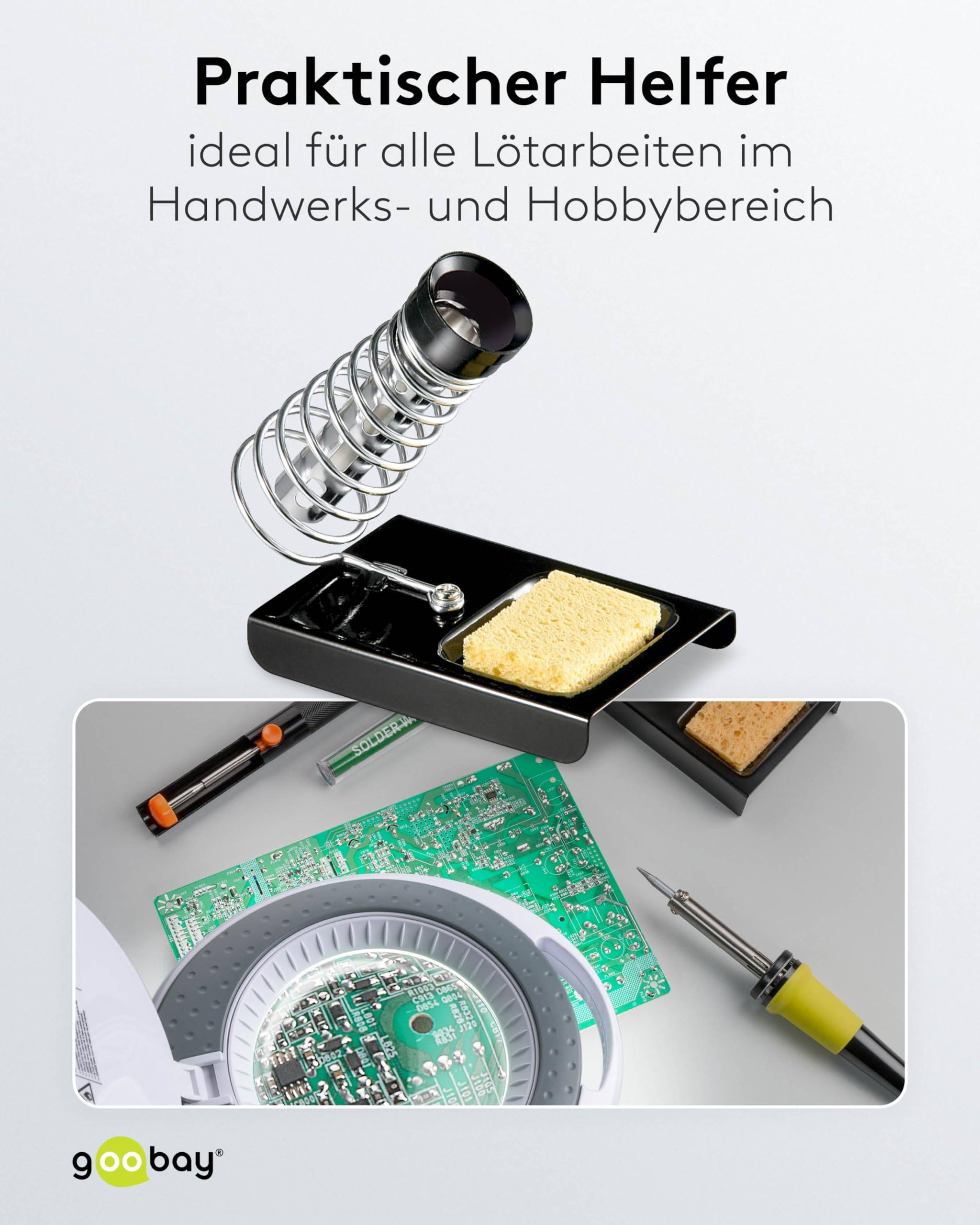 Goobay 51207 Lötkolbenständer mit Lötschwamm / Lötkolbenhalter zur Lötkolben Ablage / Lötkolben Ständer mit Lötschamm-5