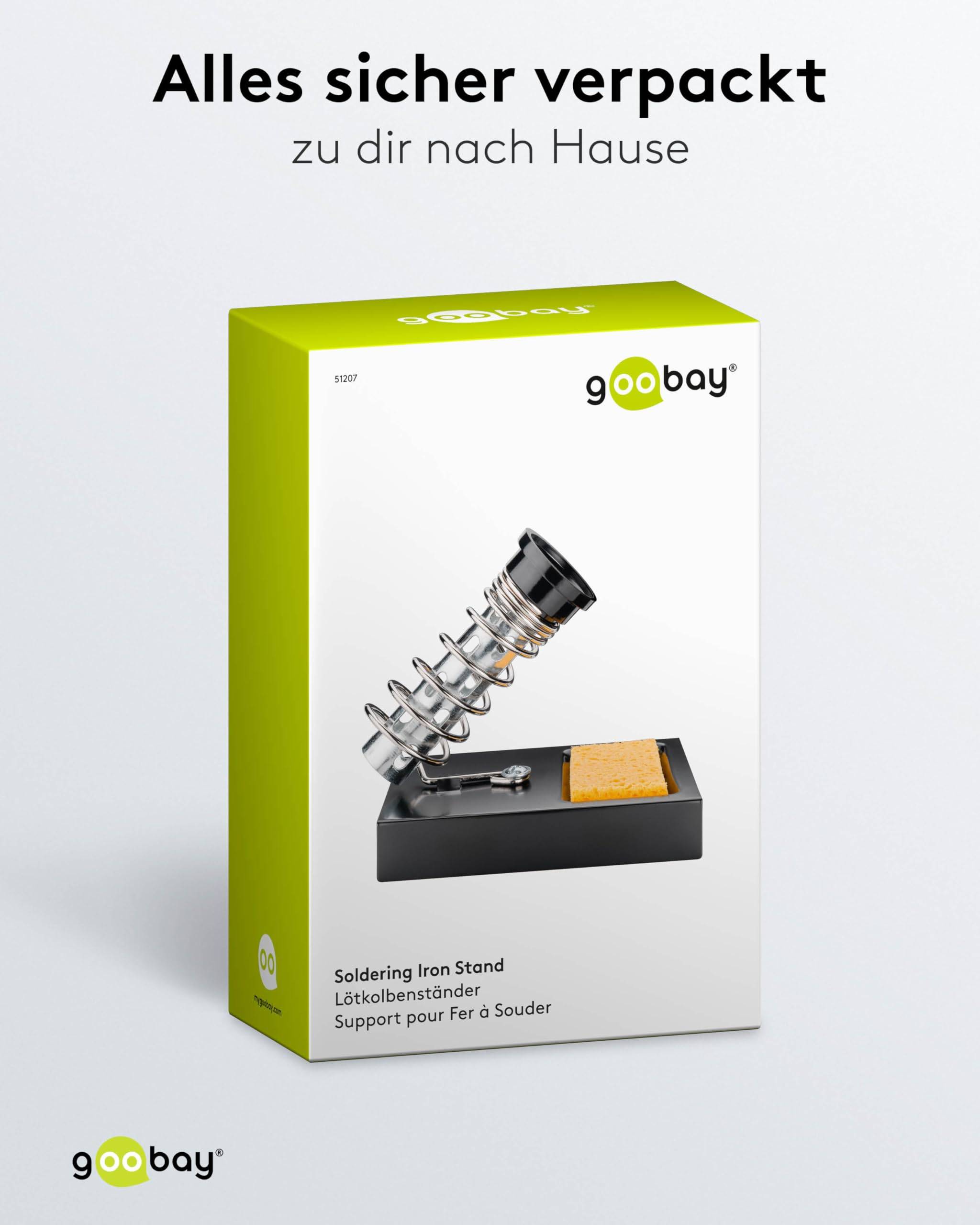 Goobay 51207 Lötkolbenständer mit Lötschwamm / Lötkolbenhalter zur Lötkolben Ablage / Lötkolben Ständer mit Lötschamm-4