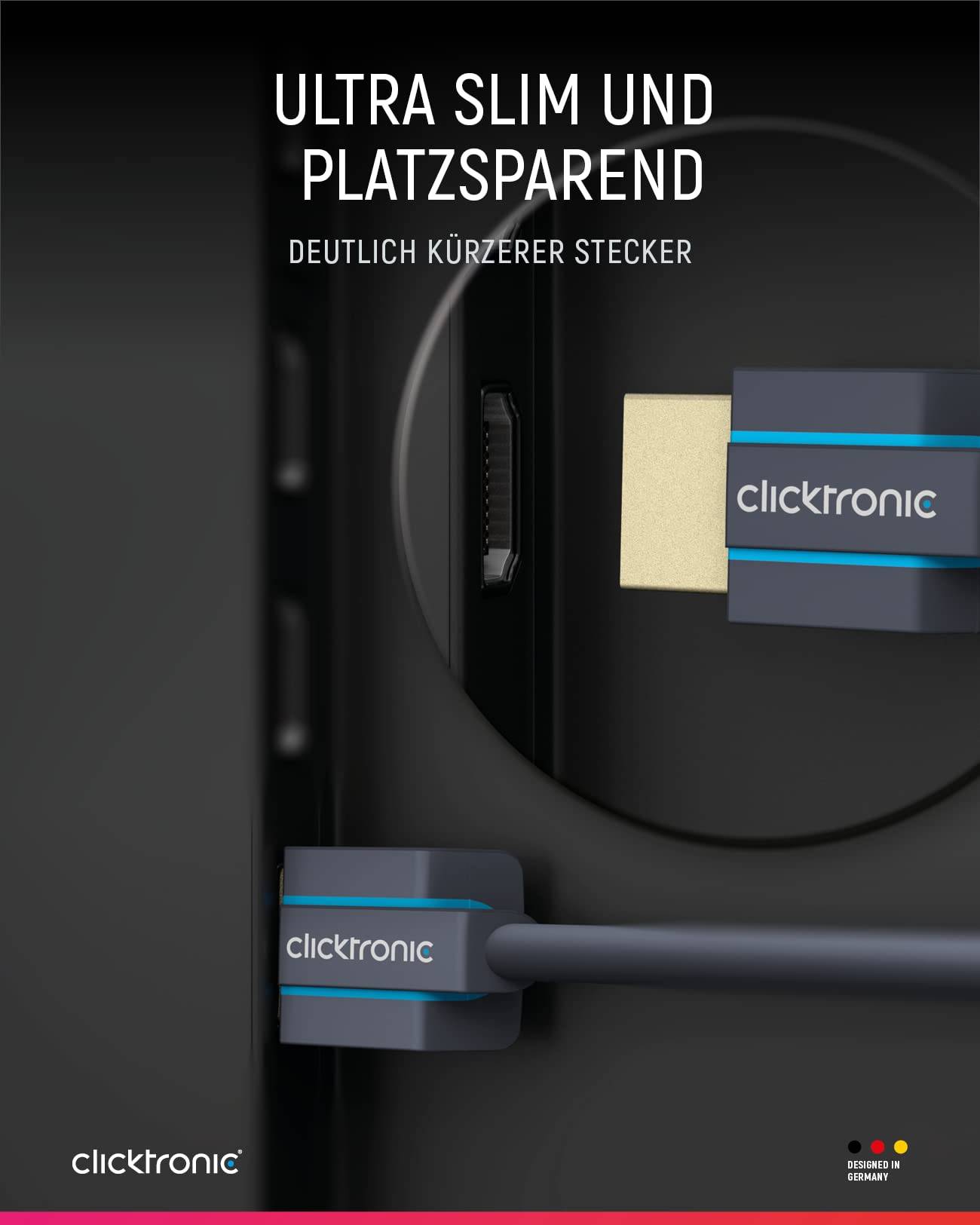 Clicktronic 70704 Ultra-Slim High-Speed-HDMI™-Kabel mit Ethernet, UHD 4K @ 60 Hz Monitorkabel, Schirmung, 2.00 m, Grau-5