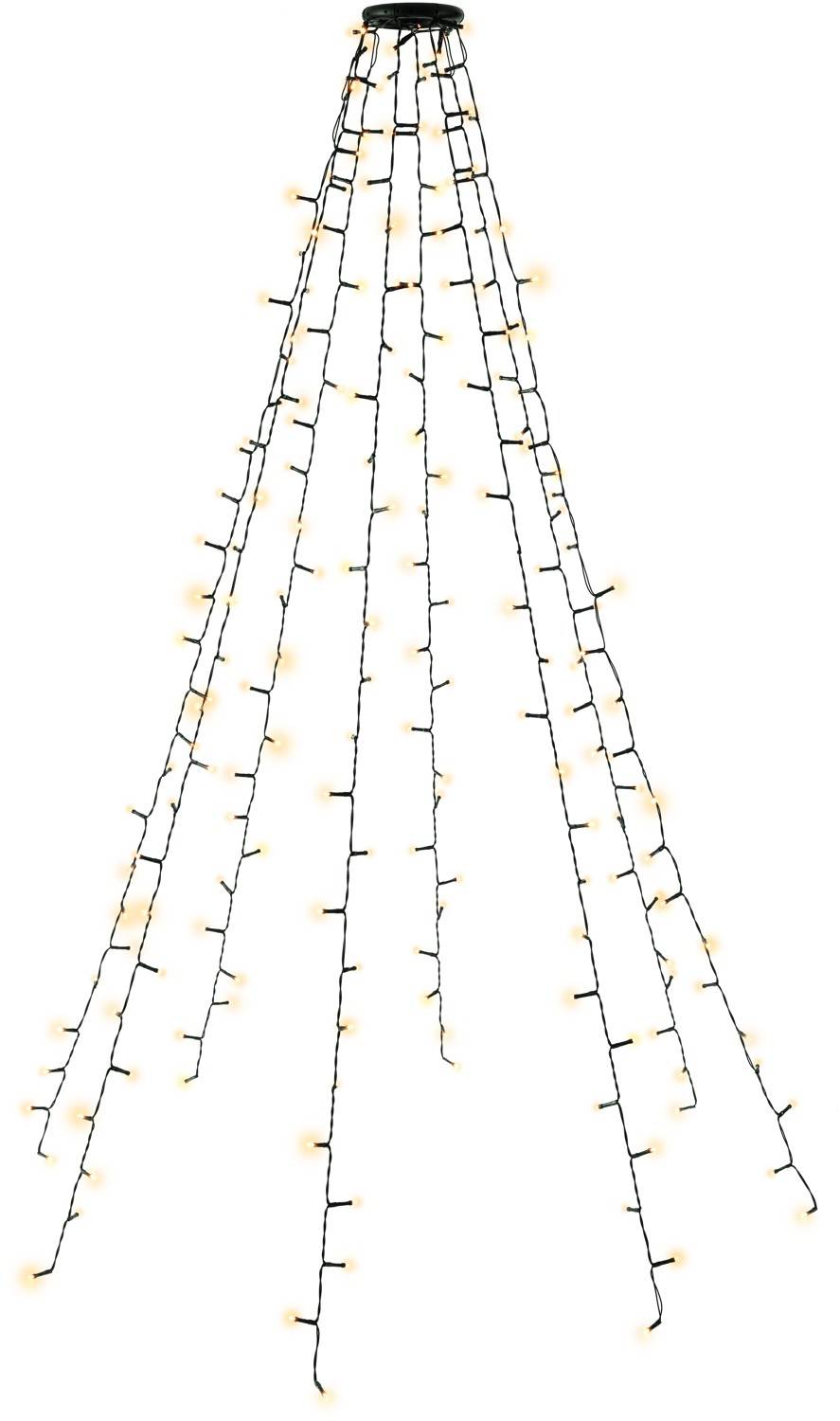 Goobay 60385 LED-Baummantel mit Ring & 200 warmweißen LEDs Weihnachtsbaum Lichterkette für außen mit Timer & 8 Modi-0
