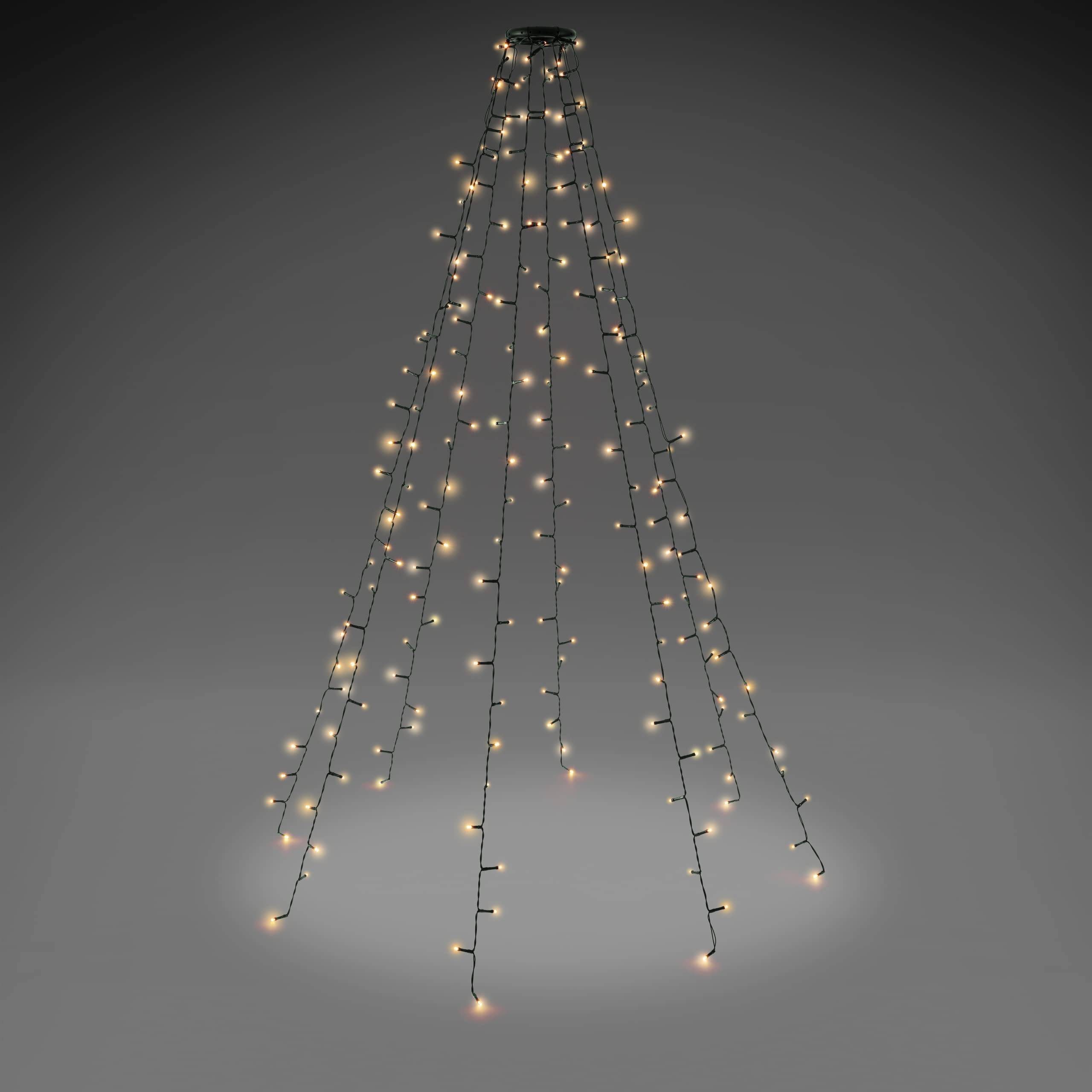 Goobay 60385 LED-Baummantel mit Ring & 200 warmweißen LEDs Weihnachtsbaum Lichterkette für außen mit Timer & 8 Modi-1