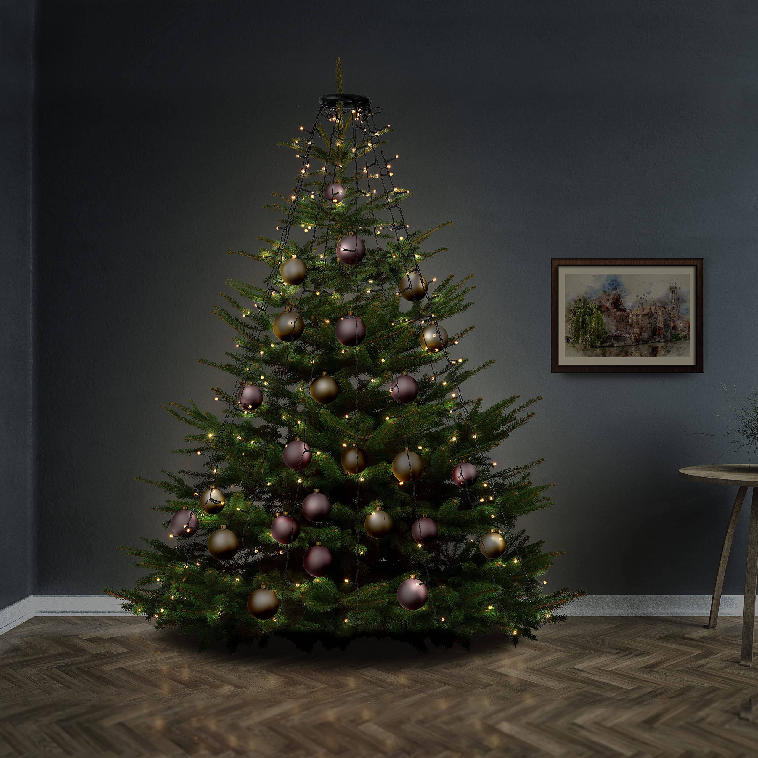 Goobay 60385 LED-Baummantel mit Ring & 200 warmweißen LEDs Weihnachtsbaum Lichterkette für außen mit Timer & 8 Modi-2