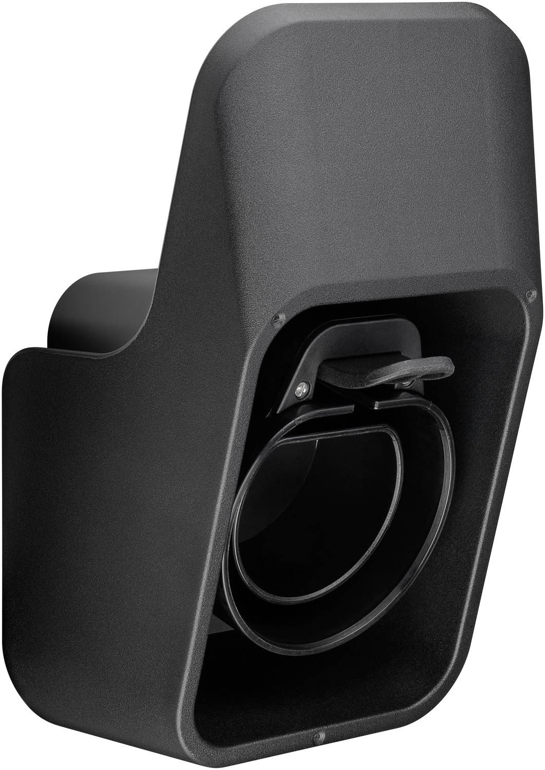 Goobay 61143 Wandhalterung Typ 2 Ladekabel Hybrid & E-Auto Stecker Schutz Halterung mit Ablage für Wallbox Wand, Schwarz-0