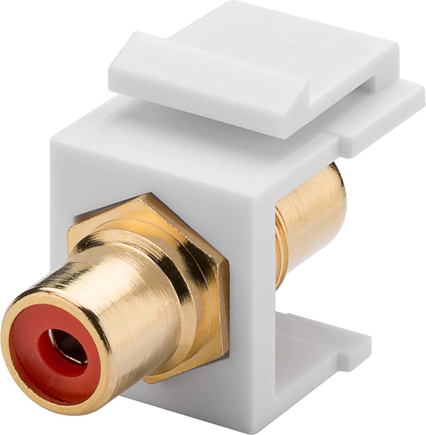 Goobay 79669 Keystone Modul Cinch / 2 Cinch-Buchsen für RCA Kabel & Cinchstecker / Cinchkabel Anschluss vergoldet / Rot-0