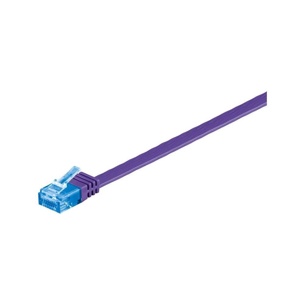 Goobay 96313 CAT 6A Flachkabel Netzwerkkabel RJ45 Stecker 500 MHz Kupfer Patchkabel Ethernet LAN Kabel U/UTP Lila 1m-4