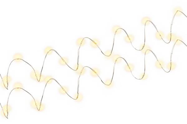 Goobay 44590 LED Micro-Lichterkette 20 warmweiße LEDs Timer 5 lm Mini Lichterkette, Drahtlichterkette Batterie, 2er Pack