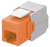 Goobay 90690 Keystone Modul RJ45 Buchse / CAT 6A Netzwerkstecker 500 MHz / UTP LAN Ethernet Buchse 8P8C / LSA / Orange