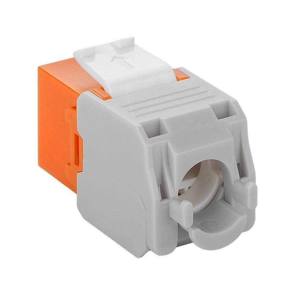 Goobay 90690 Keystone Modul RJ45 Buchse / CAT 6A Netzwerkstecker 500 MHz / UTP LAN Ethernet Buchse 8P8C / LSA / Orange-2