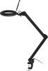 Goobay 64986 LED Lupenleuchte mit Tischklemme Ø 127mm Echtglas Linse 3 Dioptrien Lupe Licht dimmbar Lupenlampe / Schwarz