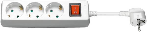 Goobay 51083 Steckdosenleiste mit Schalter zum Energiesparen, 3 fach Steckdose mit Überspannungsschutz, 3.0 m Kabel