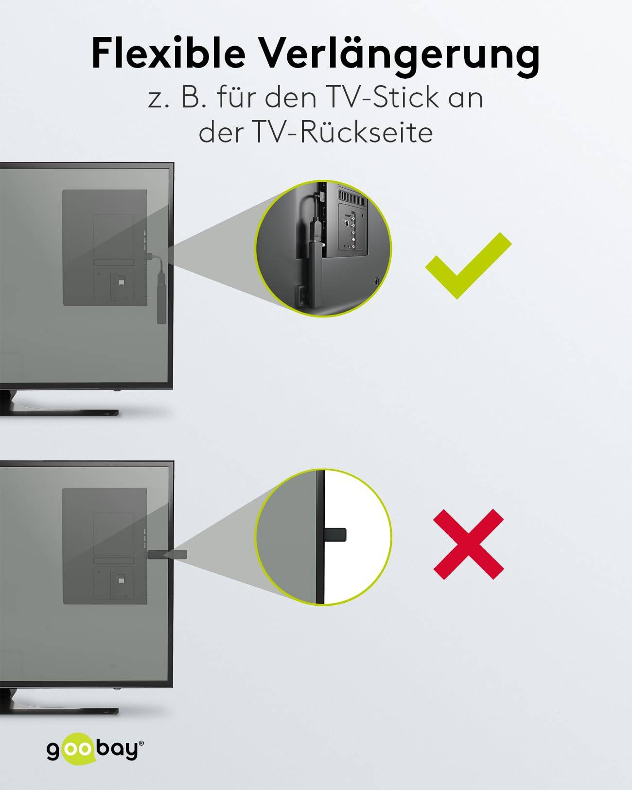 Goobay 64824 High Speed HDMI Kabel Flexadapter / UHD 4K @ 60 Hz / HDMI Adapterkabel Monitorkabel / Schwarz / 0,1 m-4