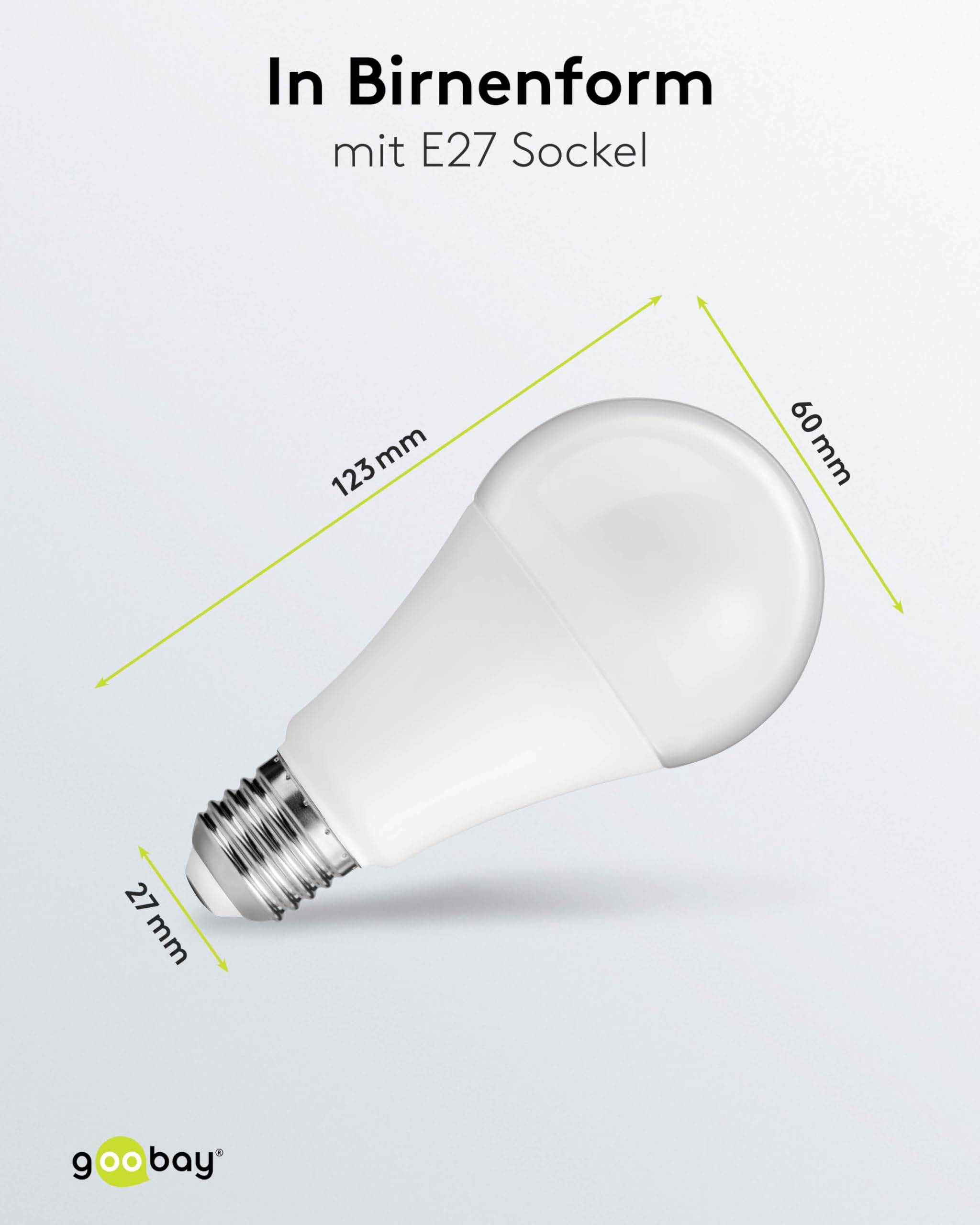 Goobay 65389 LED Glühbirne E27 Leuchtmittel 15 Watt / LED Birne warmweiß 3000 K / Sockel E27 / LED Glühlampe mattiert-2