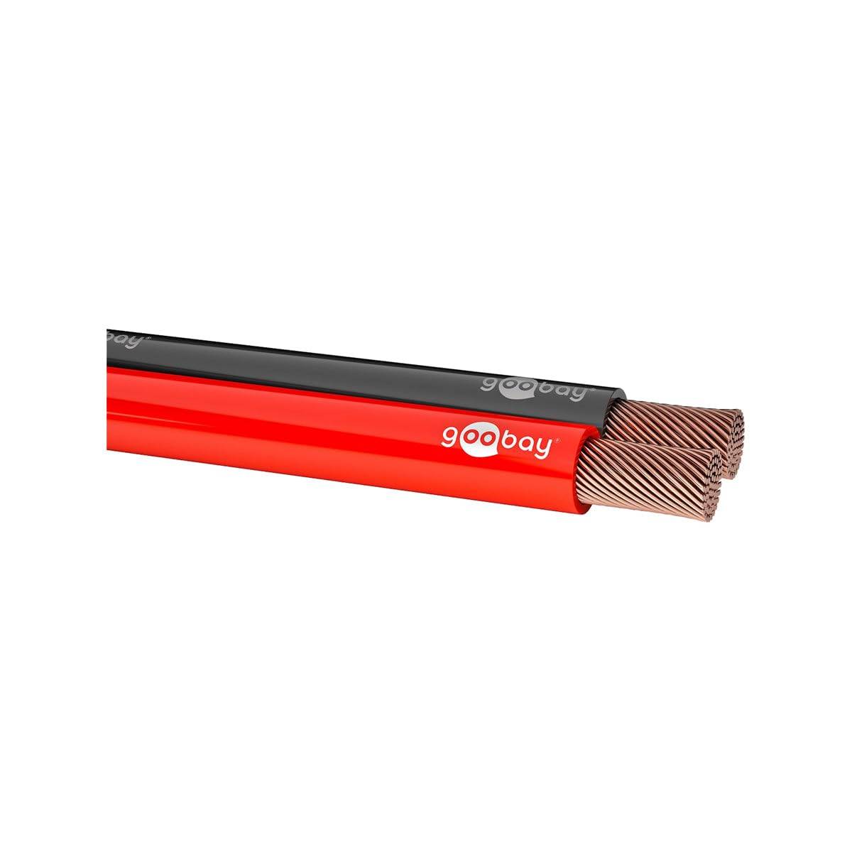 Goobay 56707 Lautsprecherkabel 2x 0,5mm² CCA Litze / Audiokabel Boxenkabel / Subwoofer Kabel / Rot Schwarz / 100m-2