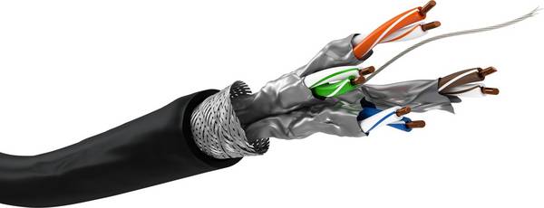 Goobay 52768 CAT 7 Netzwerkkabel SFTP / Außenbereich / Ethernet 600 MHz / OFC Twisted Pair Verlegekabel / Schwarz / 100m