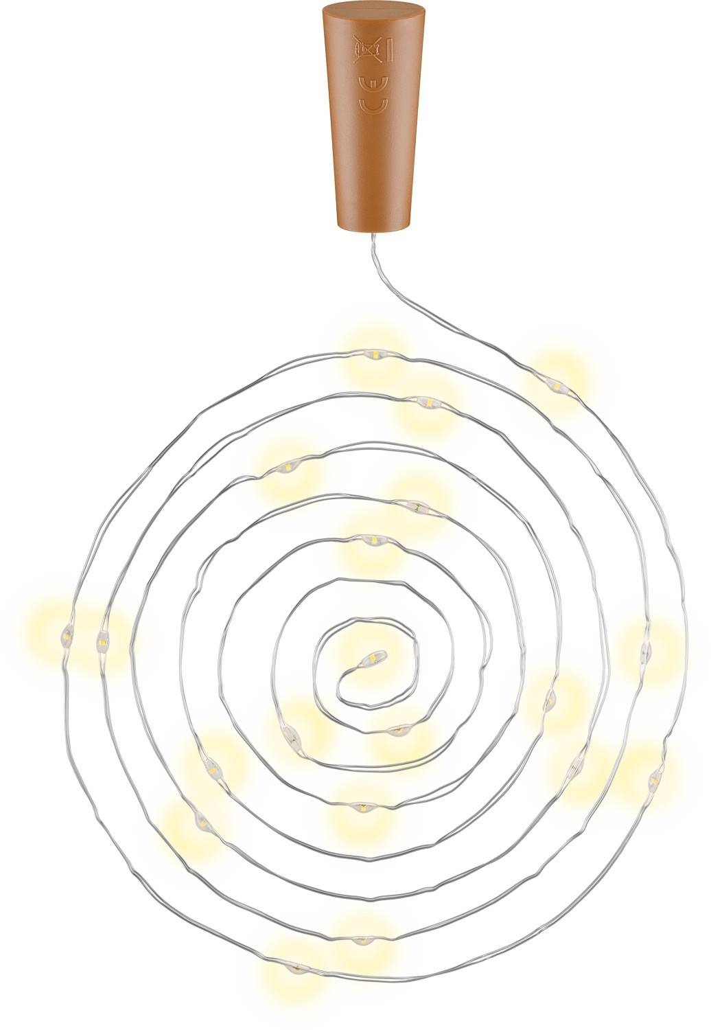 Goobay 49854 Flaschenlichterkette mit Korken 20 warmweiße LED, 5 lm Micro LED Drahtlichterkette mit Batterie, 10er Pack-0