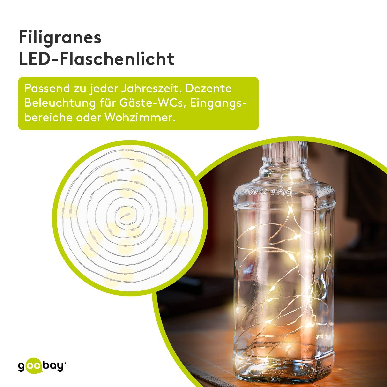 Goobay 49854 Flaschenlichterkette mit Korken 20 warmweiße LED, 5 lm Micro LED Drahtlichterkette mit Batterie, 10er Pack-2