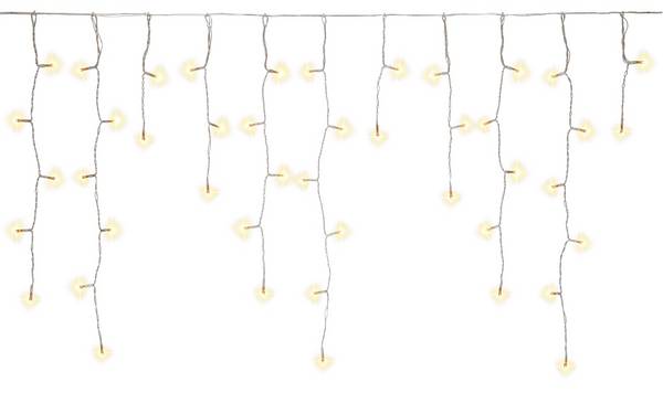 Goobay 57940 LED-Lichtervorhang 400 warmweiße LED dimmbar Lichterkette Eisregen mit Timer Fernbedienung Außentrafo