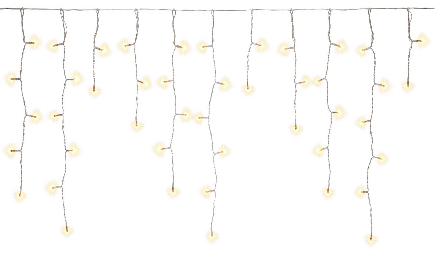 Goobay 57940 LED-Lichtervorhang 400 warmweiße LED dimmbar Lichterkette Eisregen mit Timer Fernbedienung Außentrafo-0