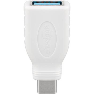 Goobay 66262 USB C auf USB A Adapter / Mini Stecker für Ladekabel USB 3.0 / OTG USB-C Adapterstecker 5 Gbits / Weiß-0