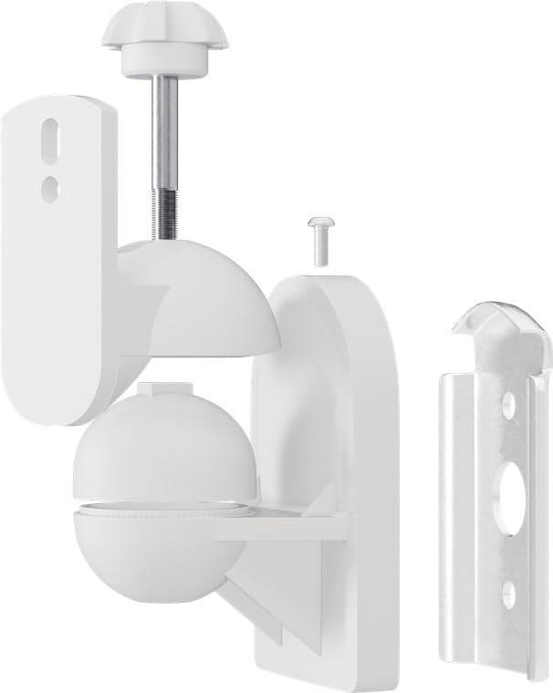 Goobay 49394 2x universal Lautsprecher-Wandhalterung, Neigbar & Schwenkbar, für Satellitenboxen bis 3,5 kg, Weiß-3