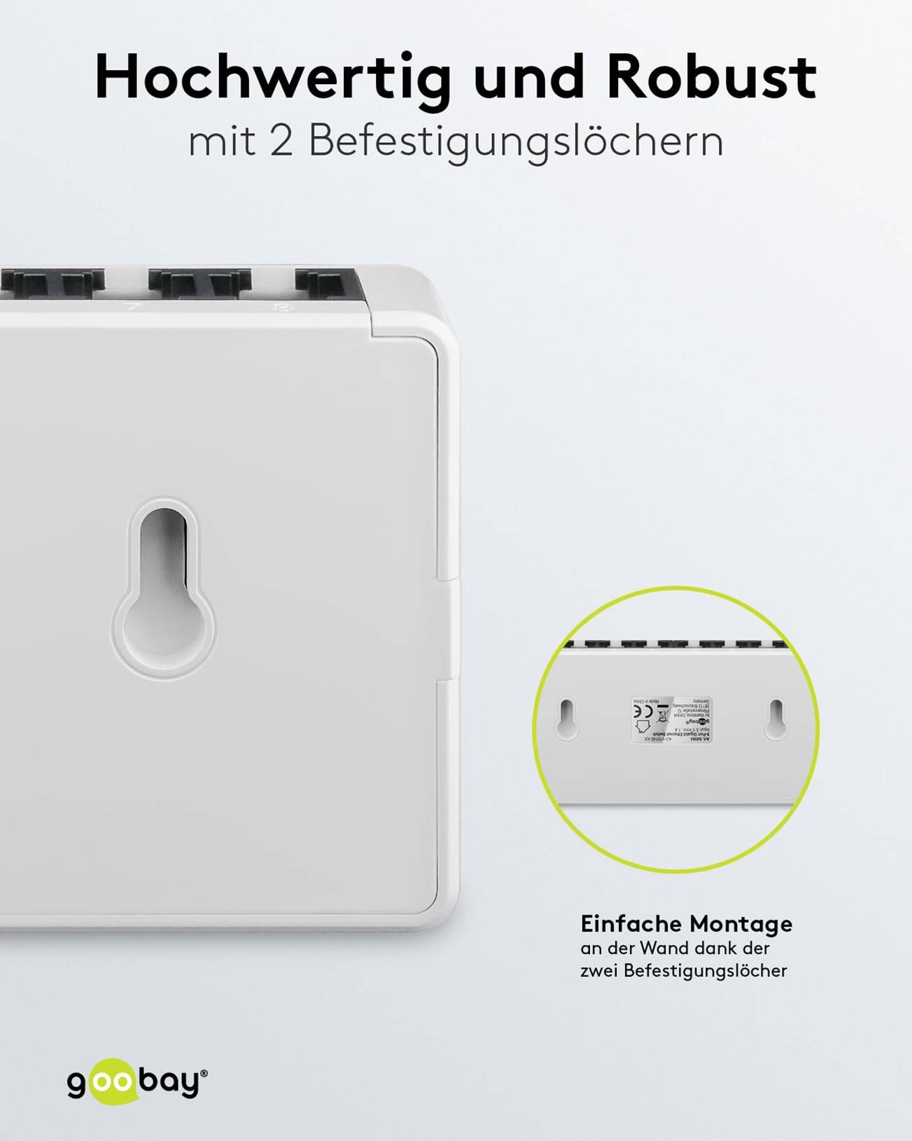 Goobay 64564 Gigabit Ethernet Netzwerk Switch 8 Port LAN Switch 1000 Mbit/s Splitter lüfterloses Design Verteiler Weiß-6