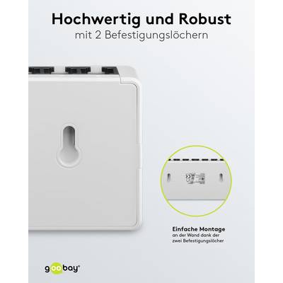 Goobay 64564 Gigabit Ethernet Netzwerk Switch 8 Port LAN Switch 1000 Mbit/s Splitter lüfterloses Design Verteiler Weiß-6