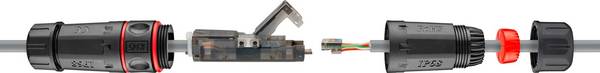 Goobay 44415 Outdoor CAT 6 UTP / Kabelverbinder IP68 wasserdicht / LSA Netzwerkkabel Kupplung / 250 MHz LAN Verbinder