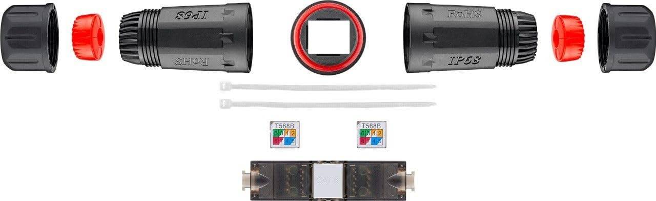 Goobay 44415 Outdoor CAT 6 UTP / Kabelverbinder IP68 wasserdicht / LSA Netzwerkkabel Kupplung / 250 MHz LAN Verbinder-1
