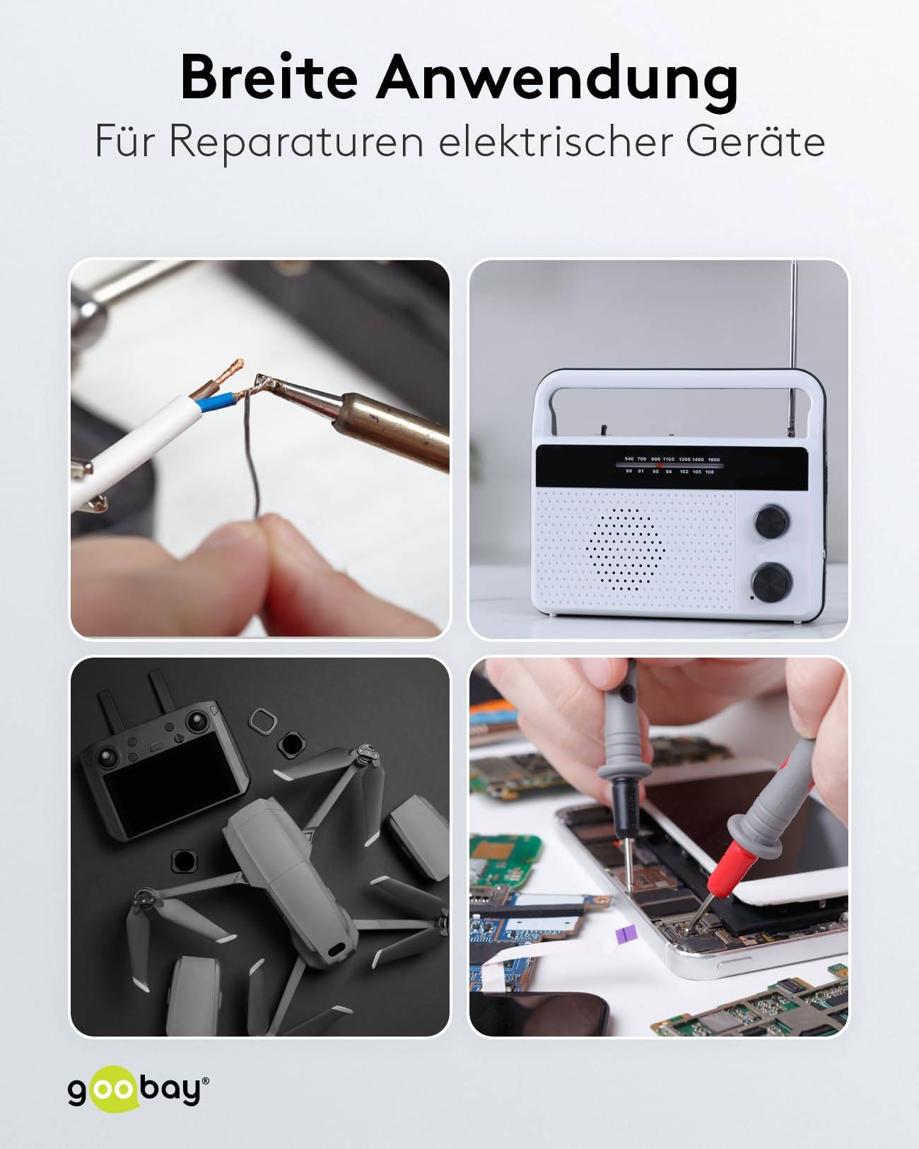 Goobay 51122 Lötzinn bleifrei ø 1,0 mm Lötdraht Flussmittel / 3,5 % Silber / 217 °C Schmelzpunkt bleifreies Löten 100g-5