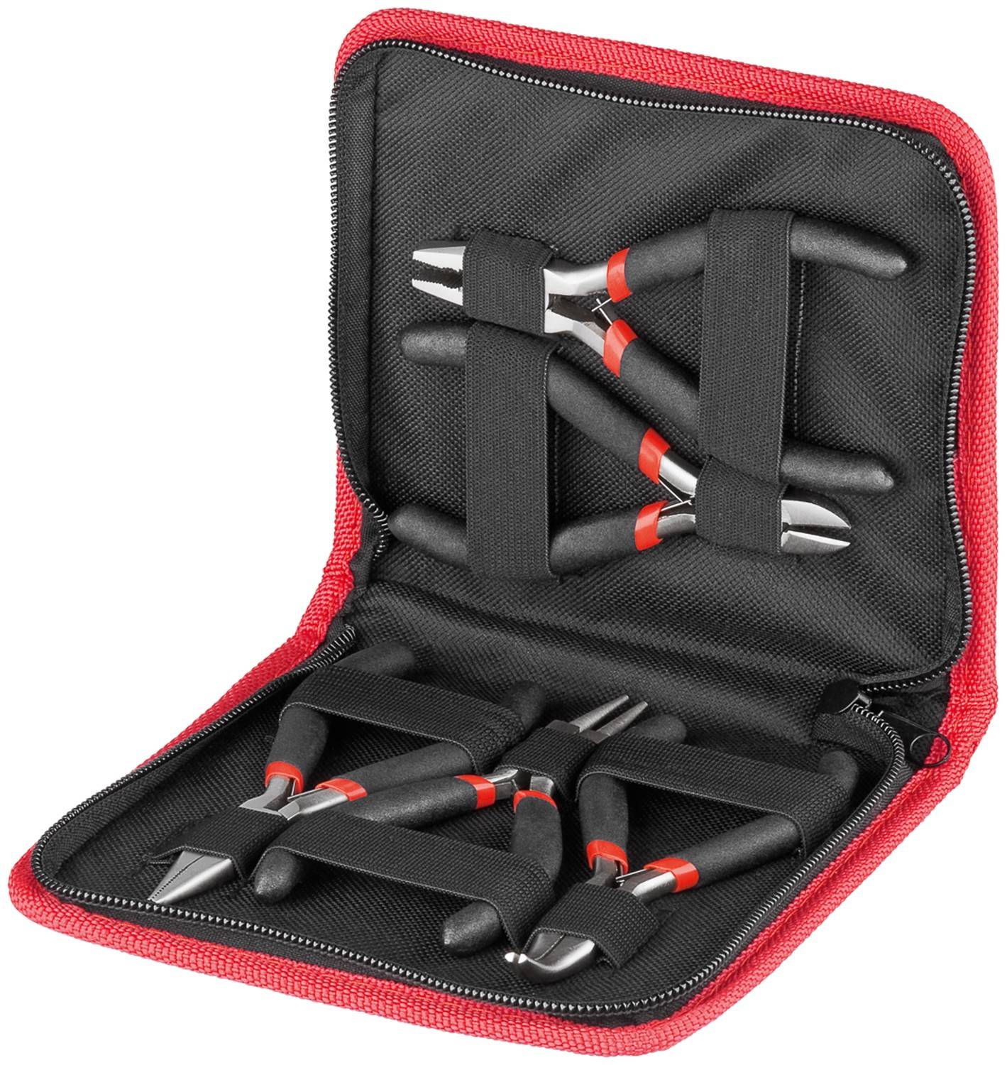 Goobay 77115 Zangenset Zange / 1x Seitenschneider / 1x Spitzzange / 1x Spitzzange gebogen / 1x Rundzange / 1x Kombizange-0