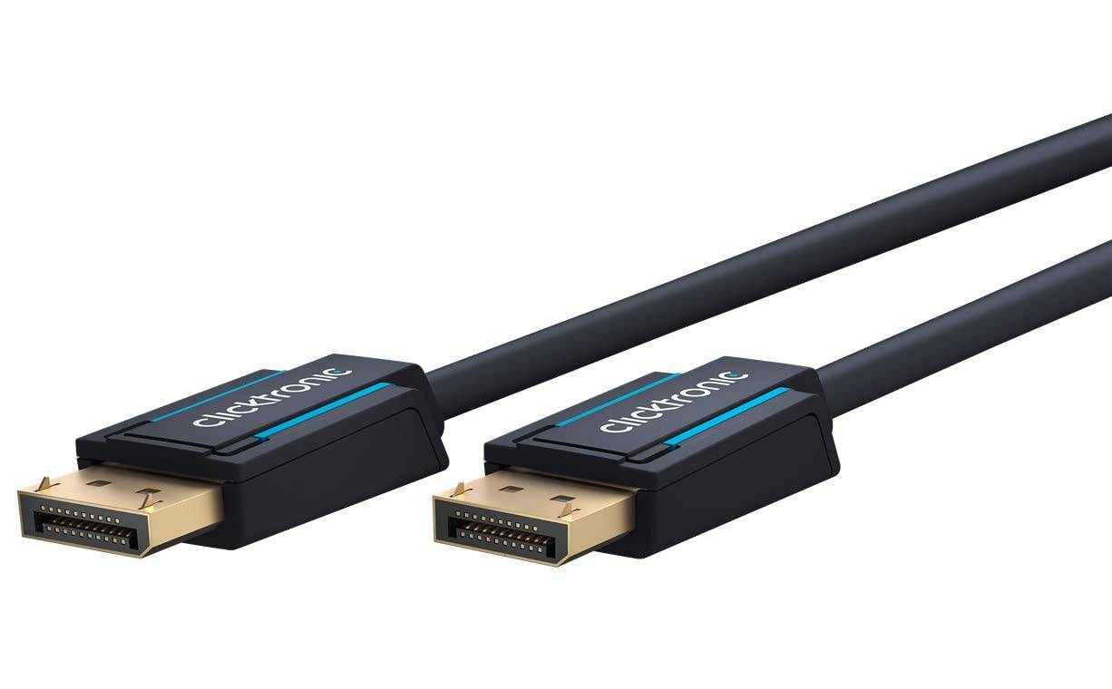 Clicktronic 40994 DisplayPort Kabel 1.4 Monitorkabel 8K @ 60Hz UHD Laptop DP Stecker 32.4 Gbit/s Bildschirmkabel Grau 2m-6