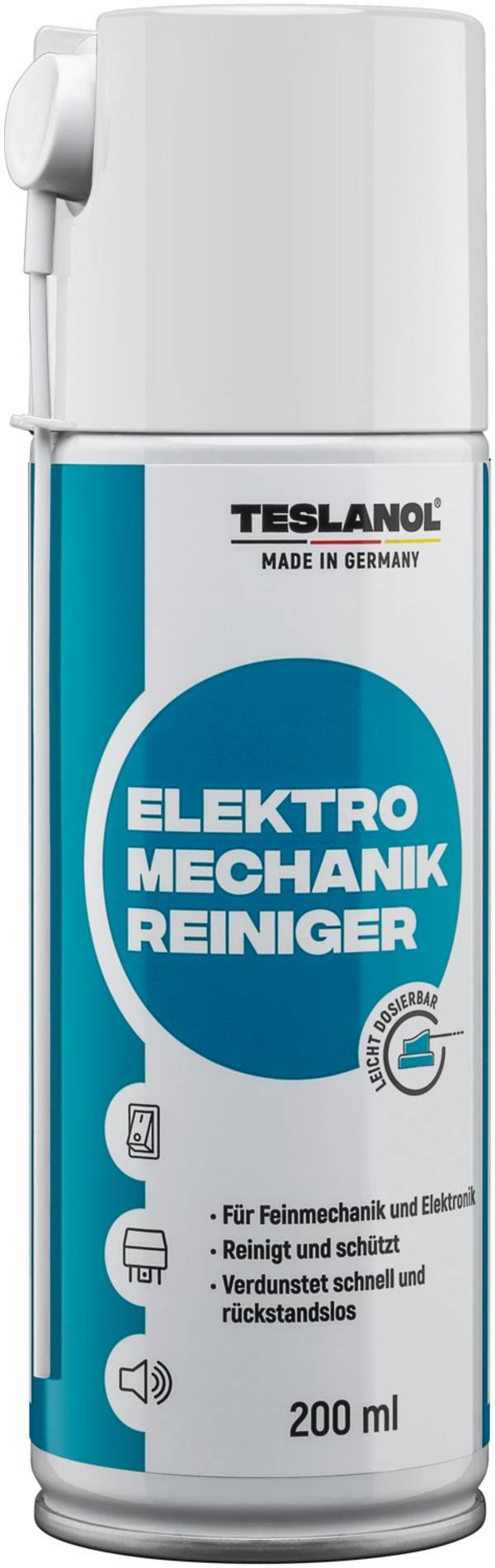Teslanol 26017 Elektro Mechanik Reinigungsspray für elektrische Kontakte & Schalter Kontaktspray für Öl & Fett 200 ml