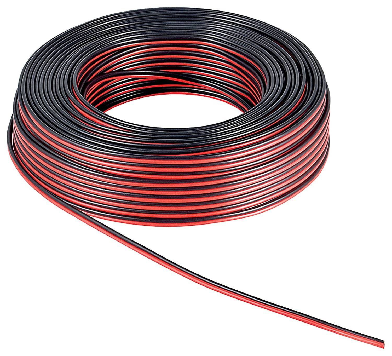 Goobay 15097 Lautsprecherkabel 2x 1,5mm² Kupferlitze / Audiokabel Boxenkabel Kupferkabel Meterware / Rot Schwarz / 25m-1