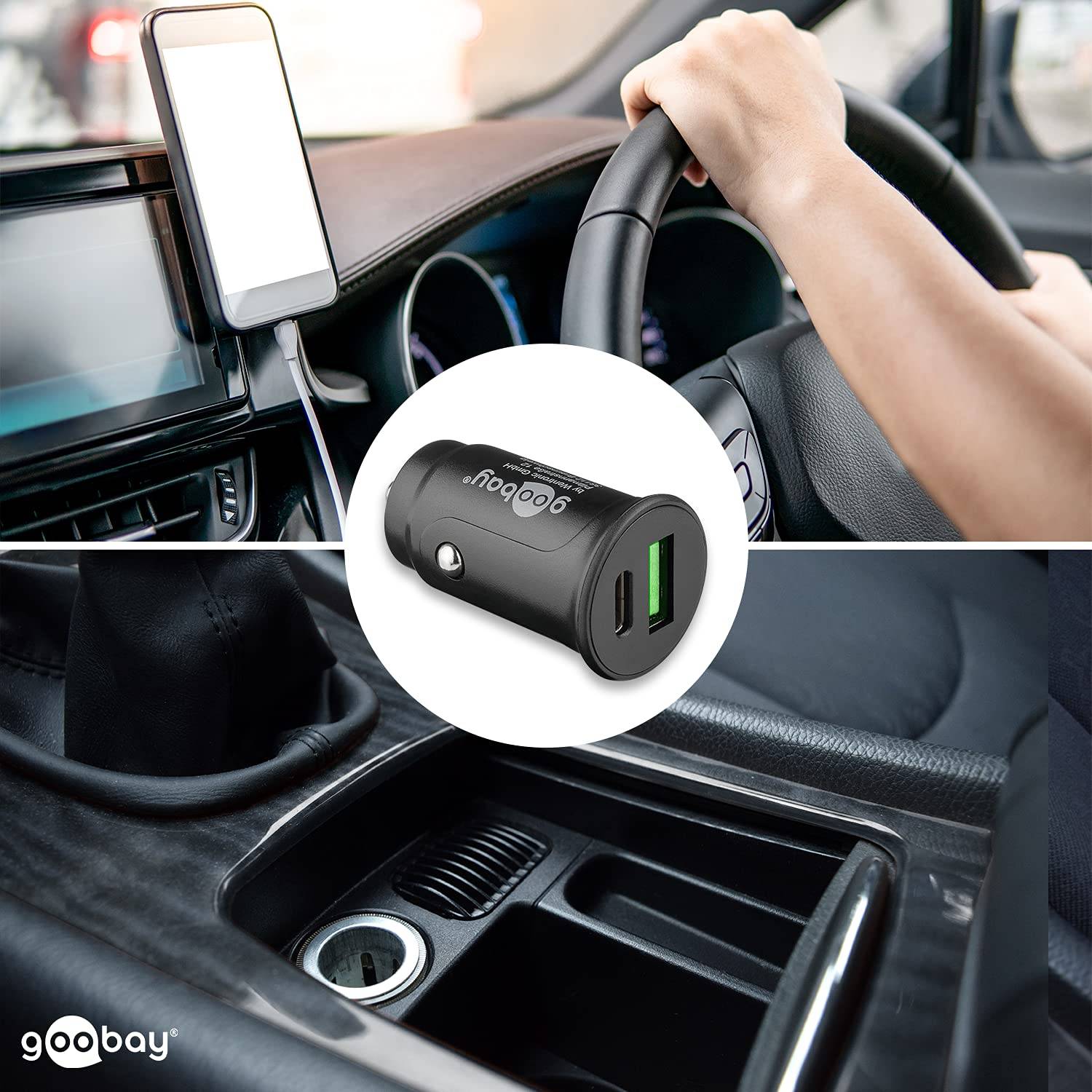 Goobay 55634 Dual USB Schnellladegerät PD Zigarettenanzünder / 30W Auto Ladegerät USB-A & USB-C Ladestecker / Schwarz-5