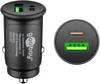 Goobay 55634 Dual USB Schnellladegerät PD Zigarettenanzünder / 30W Auto Ladegerät USB-A & USB-C Ladestecker / Schwarz