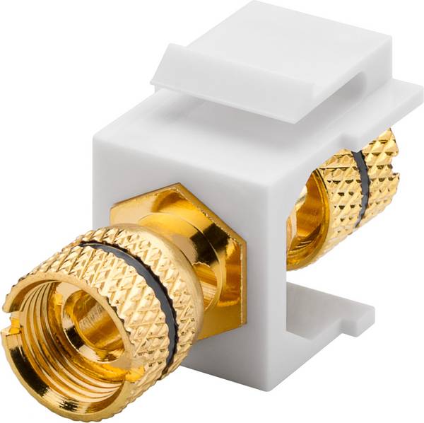 Goobay 79476 Keystone Modul Lautsprecher Polklemme auf Gewinde-Buchse / Bananenbuchse für Lautsprecherkabel / Schwarz