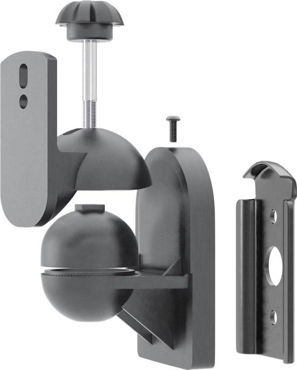 Goobay 49393 2x universal Lautsprecher-Wandhalterung, Neigbar & Schwenkbar, für Satellitenboxen bis 3,5 kg, Schwarz-3