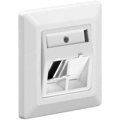 Goobay 95902 Keystone Einbaurahmen 2 Port / Netzwerkdose für 2 RJ45 Module / 2-fach Aufputzdose / Snap-In-System / Weiß-0