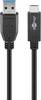 Goobay 41073 USB C auf USB A 3.1 Gen. 2 Ladekabel 60W Handy Kabel Adapterkabel 10 Gbit/s Schnellladekabel Schwarz 0,5m