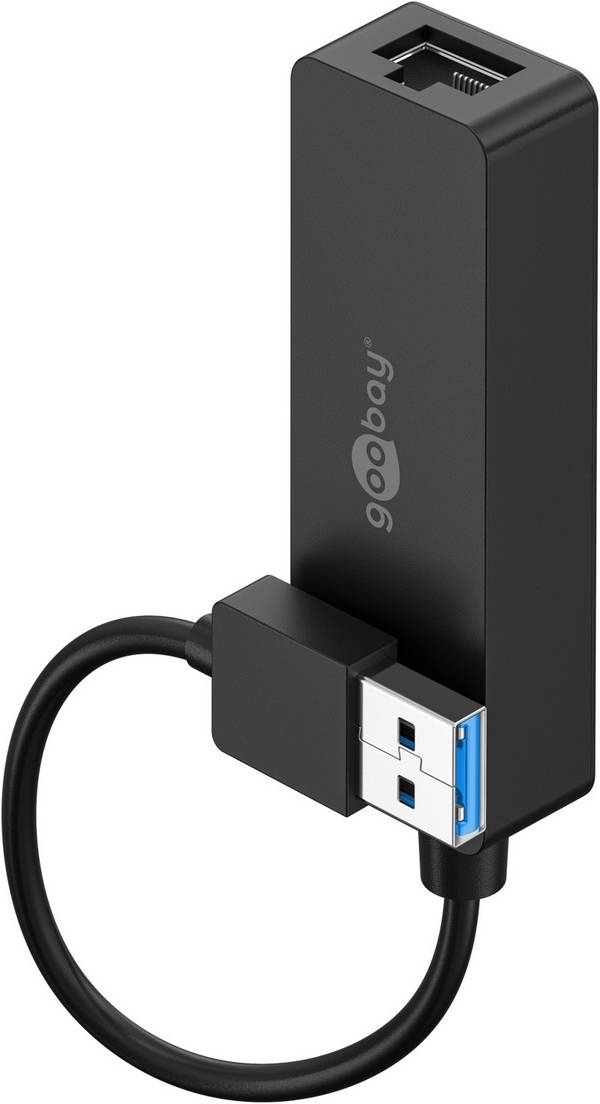 Goobay 39038 USB 3.0 Typ A zu Ethernet Konverter / USB RJ45 LAN Adapter für Voll Duplex Netzwerk / USB Netzwerkadapter